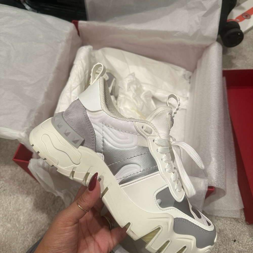 Valentino Garavani White and Gray Women's Sneakers